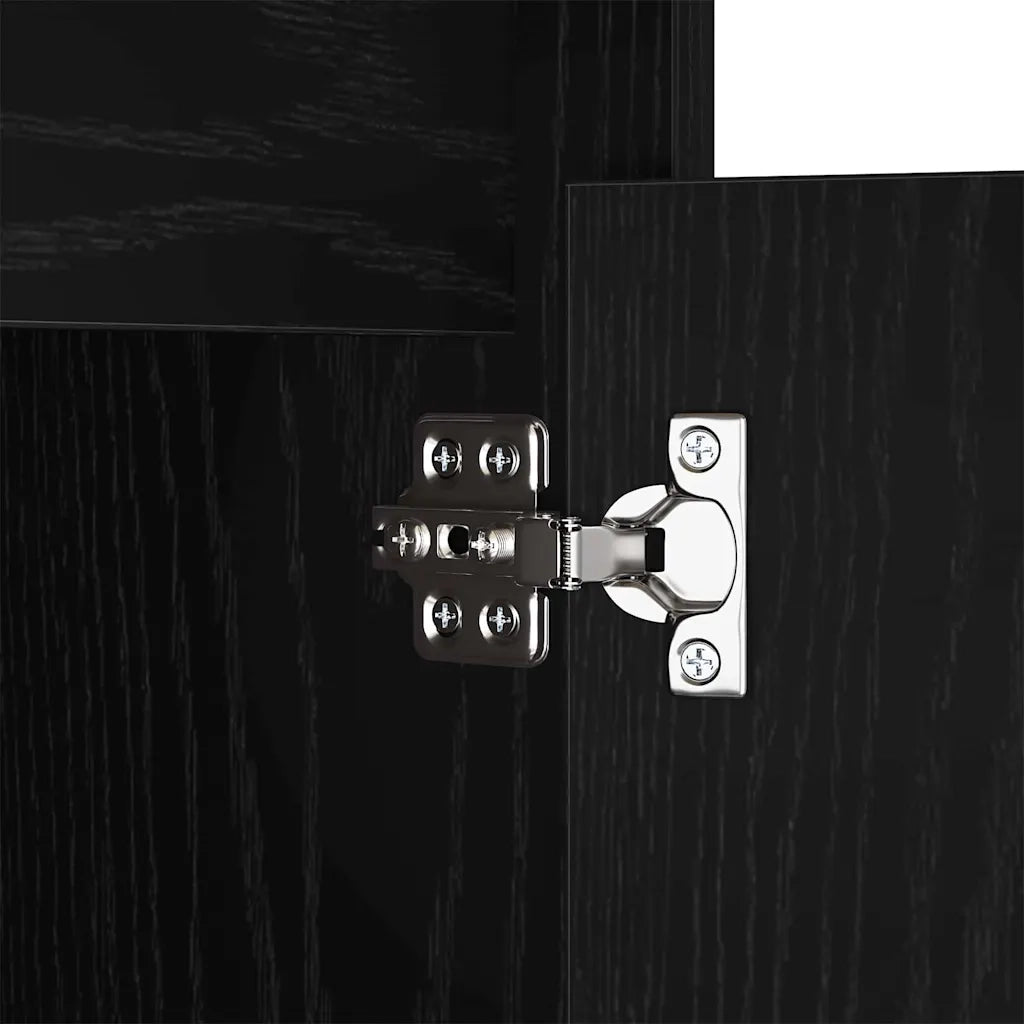 vidaXL Armadio da Letto LED con cassetto Rovere nero 38 x 34 x 61 cm