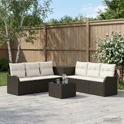 Set di divani 8 pz Nero e Bianco Crema 3448045