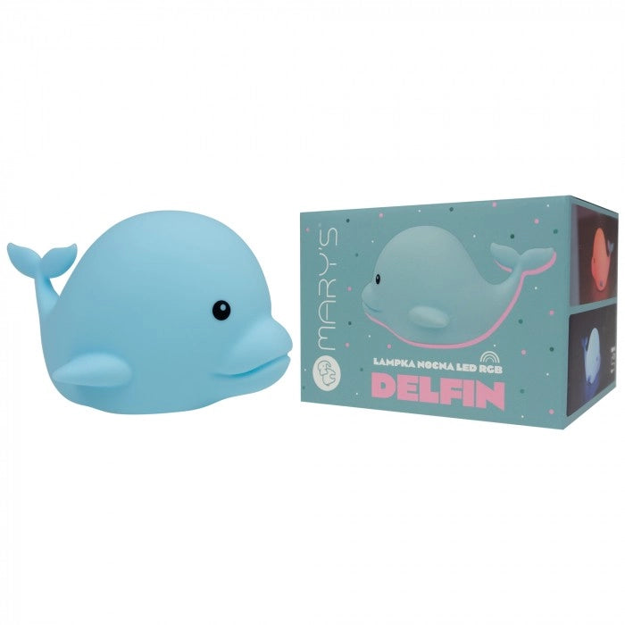Lampada notte bimbi senza fili Delfino RGBW blu 1W Mary's