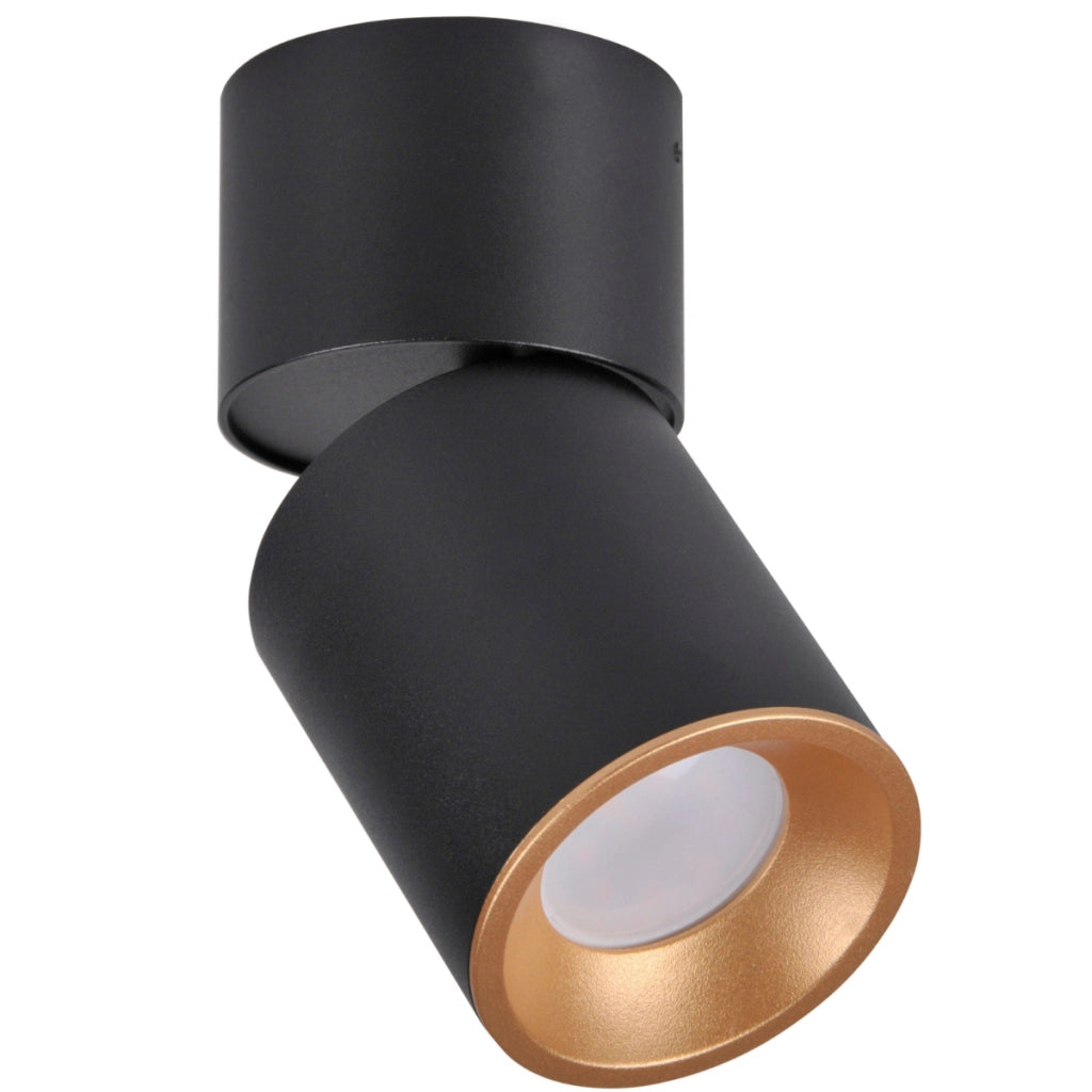 Faretto a soffitto orientabile GU10 nero-oro NIXA Polux