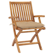 Sedie da Giardino Pieghevoli con Cuscini 6 pz Massello di Teak 3072768