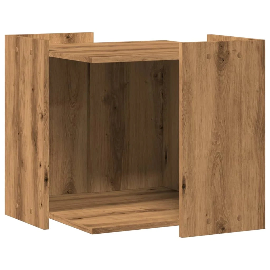 Mobiletto per lettiera per gatti fatto a mano 53 x 53 x 51 cm marrone 02_0043306