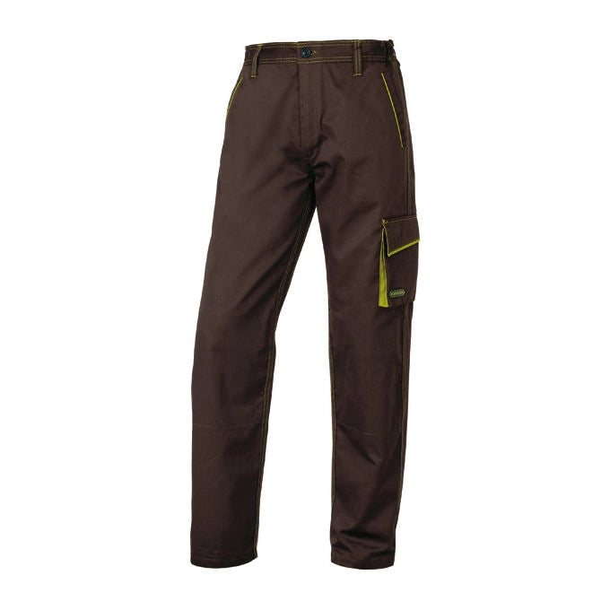 Deltaplus M6PANMAGT Panostyle Pantalone da Lavoro Sargia 65% Poliestere 35% Cotone 235 g-m² 5 Tasche Predisposizione Ginocchiere Taglia L colore Marrone Verde