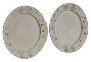 Biscottini SET 2 PIATTI IN LEGNO FINITURA BIANCO ANTICATO MADE IN ITALY