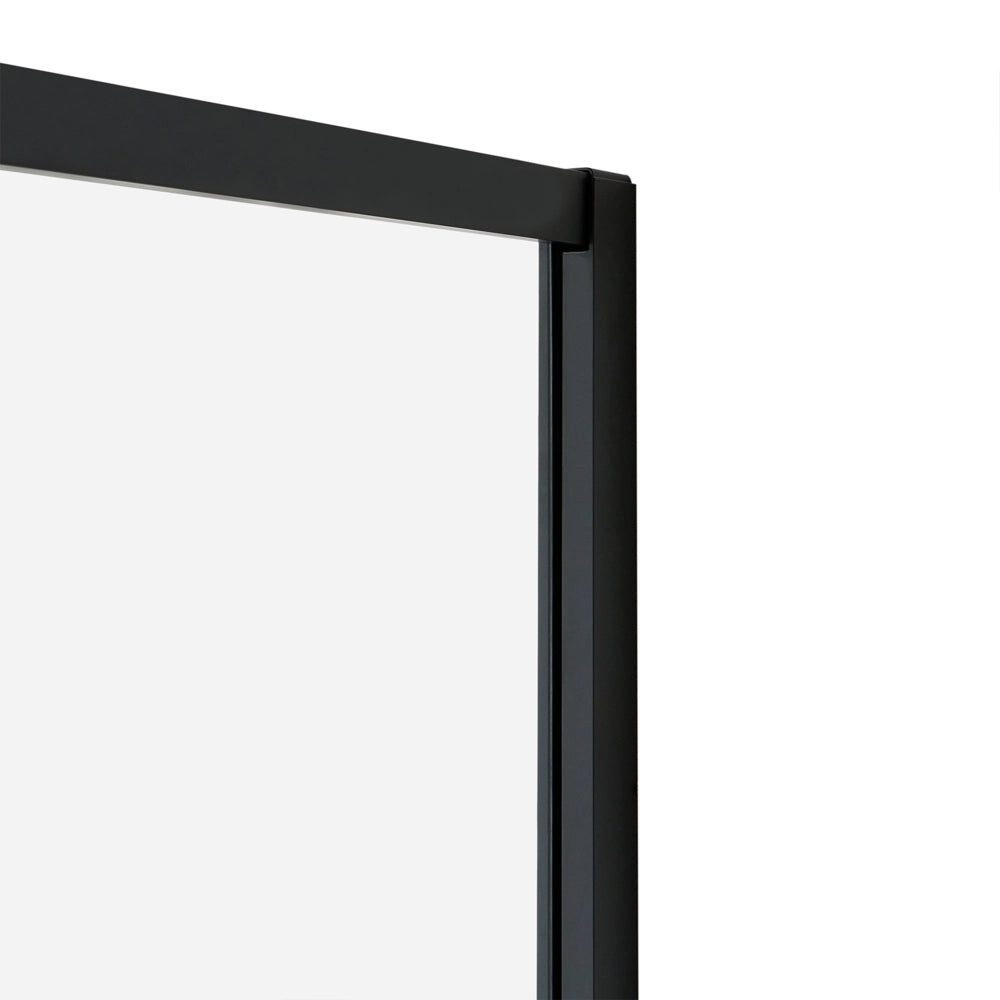 Cabina doccia in vetro temperato nero telaio in alluminio 90 x 90 x 190 cm porta trasparente a battente