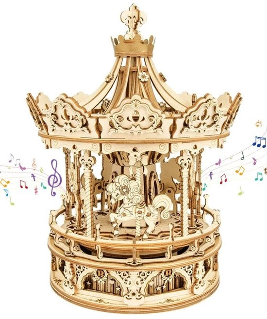 Puzzle musicale a scatola girevole per modellismo in legno - set di modellismo complesso - sviluppo delle abilità mentali - regalo romantico - per adulti, adolescenti, bambini