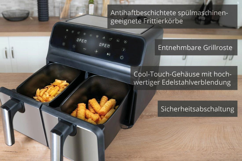 Unold 58685 friggitrice Doppia 8 L Indipendente 1700 W Friggitrice ad aria calda Nero, Grigio