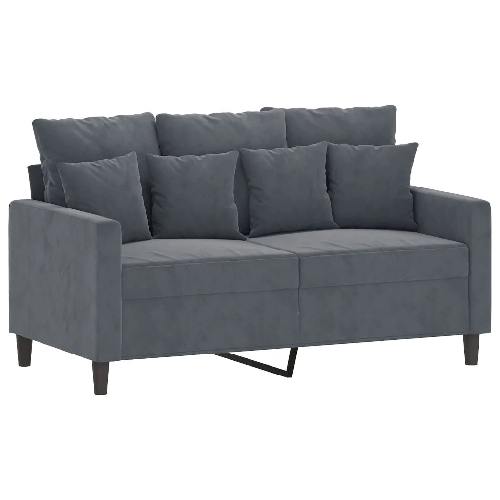Set di Divani 2 pz con Cuscini Grigio Scuro in Velluto 3201721