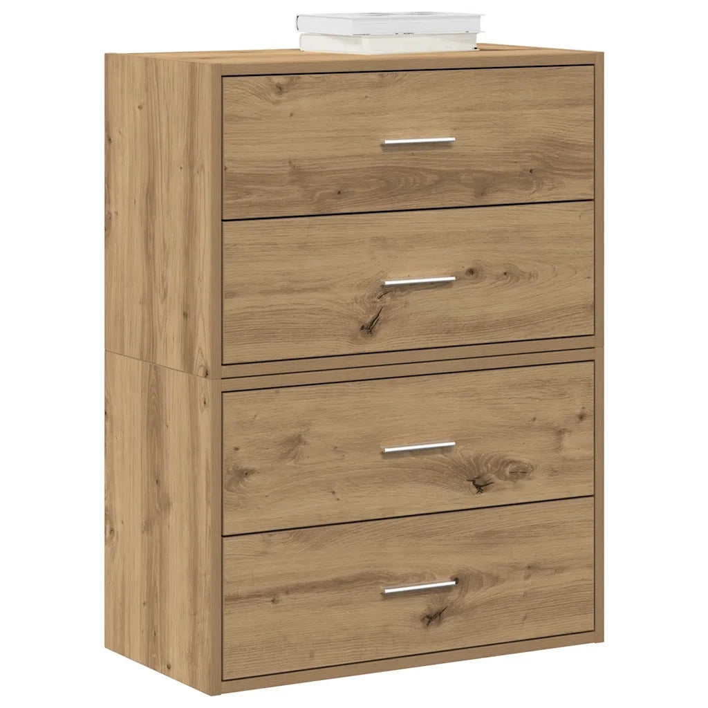 Armadi con 2 Cassetti 2 pz Rovere 60x31x40 cm in Truciolato CFW1810864
