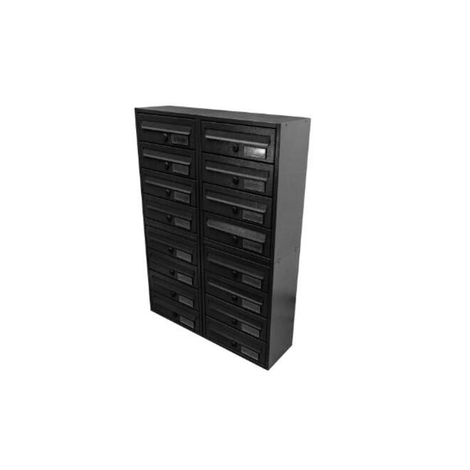 Casellario Postale da Esterno MODULARE BoxoB Imperium 983 Con Cilindretti Numerati (RAL 7021) - 6 Comparti