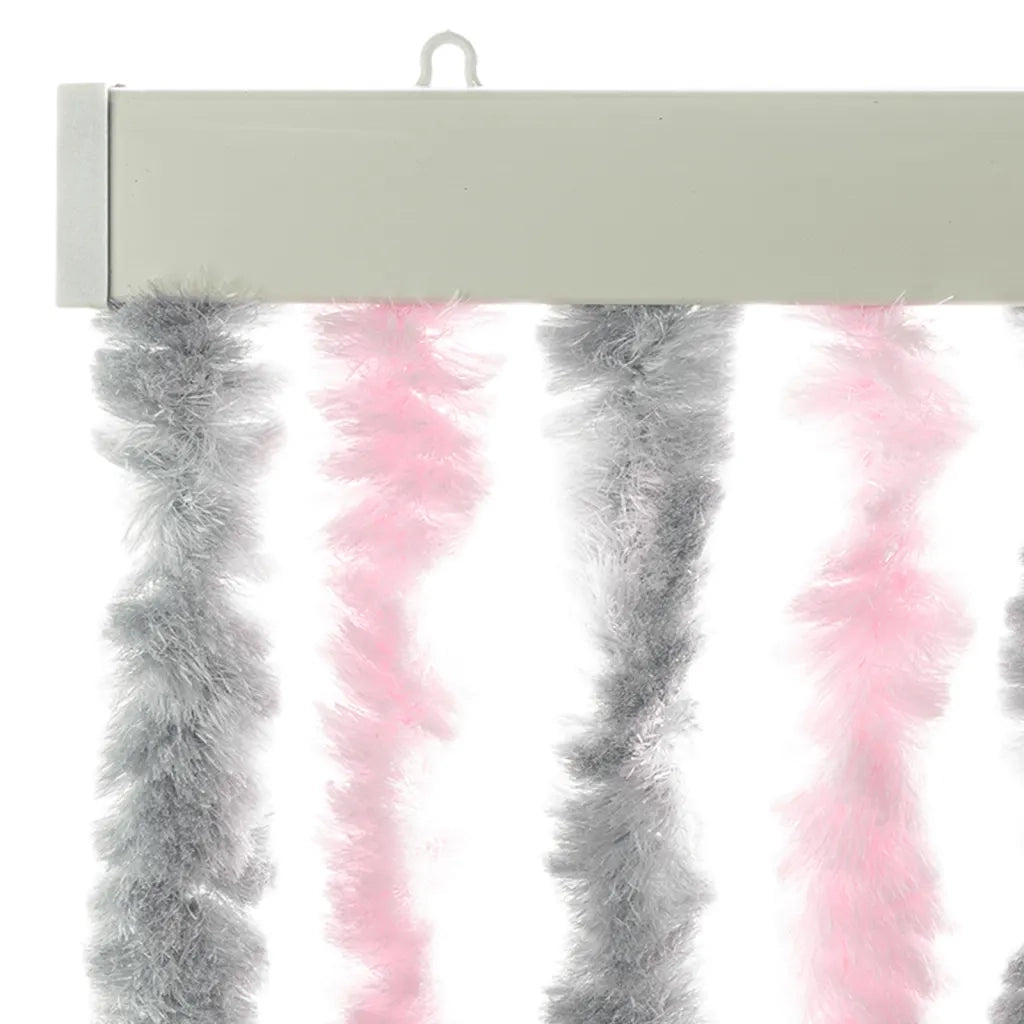 Tenda Antimosche Grigio Argento e Rosa 90x200 cm in Ciniglia 377362