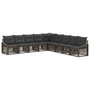 Set Divano da Giardino 9 pcs Grigio polyrattan 3436028