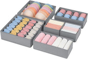 Set di Organizzatore da 6 pezzi, Organizzatore di biancheria da appendere, Sistema di ripostiglio per abbigliamento, Scatola di stoccaggio per tessuti per calze, reggisen, cravatte, abbigliamento per bambini (grigio)