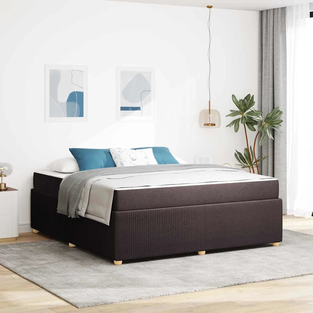 vidaXL Struttura letto con materasso Marrone scuro 180 x 200 cm