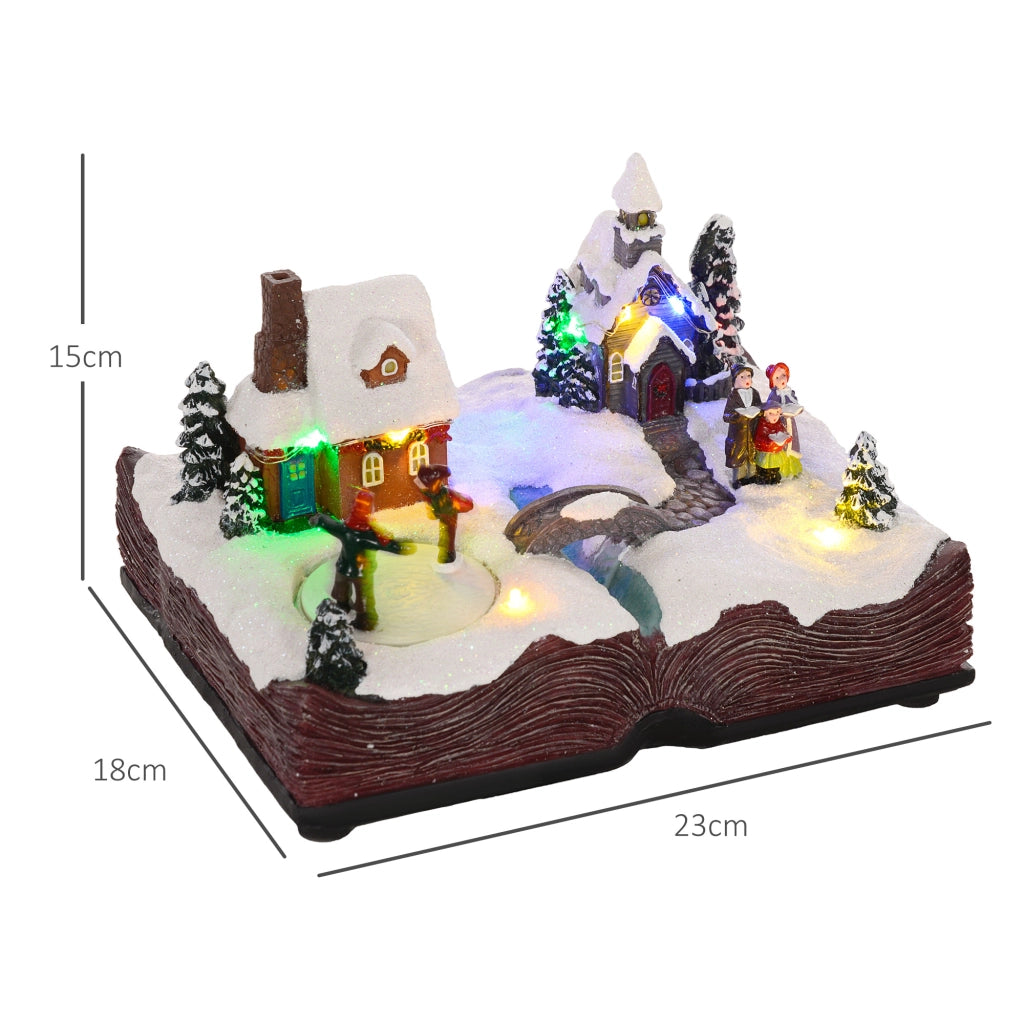 Decorazione Natalizia Pueblo con Luci e Musica ¨C Zephmum ¨C 23x18x15 cm Multicolor