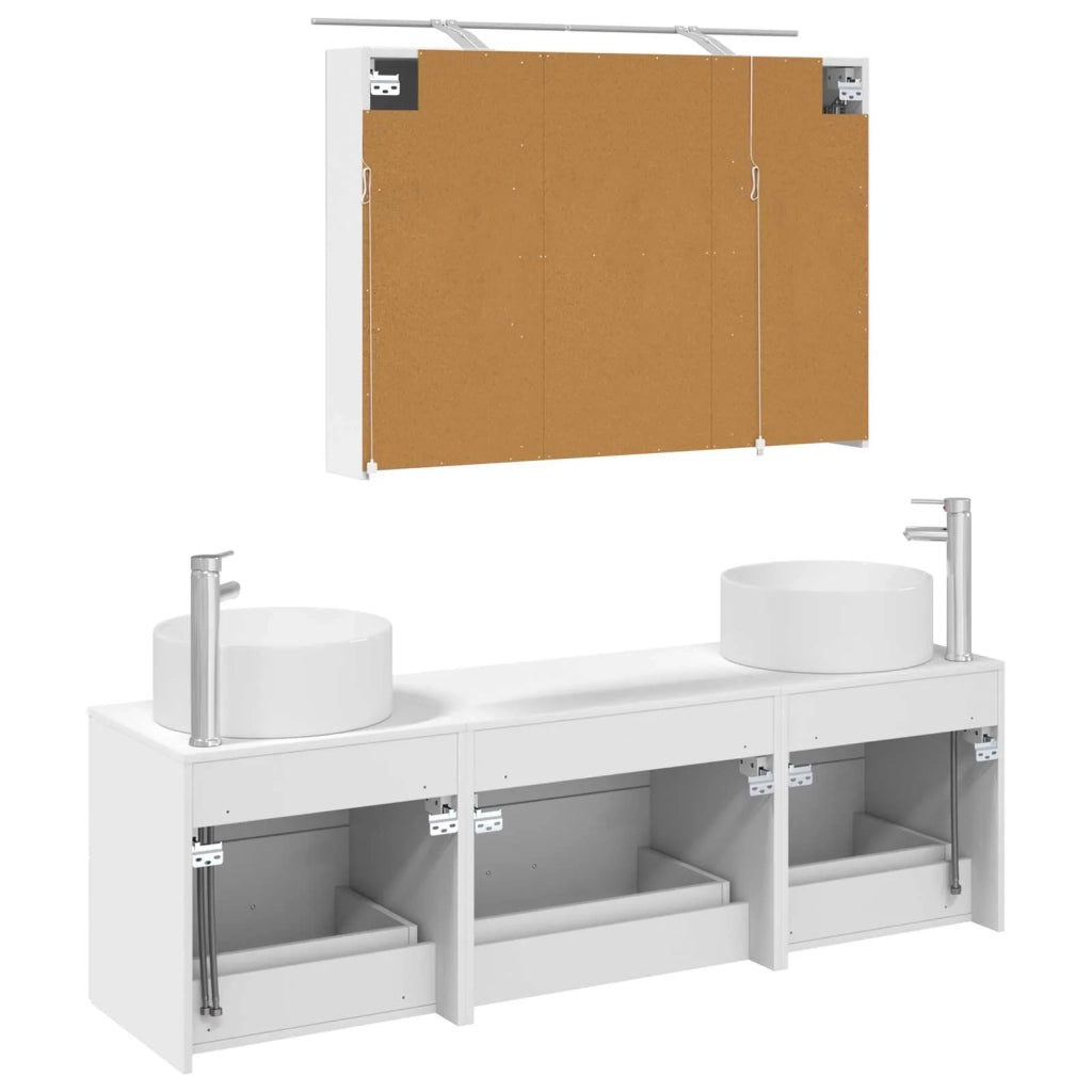 Set di mobili per il bagno 4 pcs Bianco 3407055