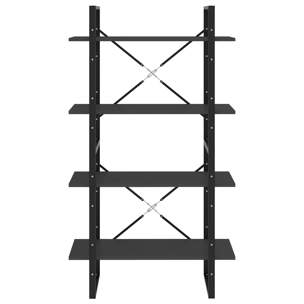 Libreria a 4 Ripiani Grigia 80x30x140 cm in Legno Multistrato 806459