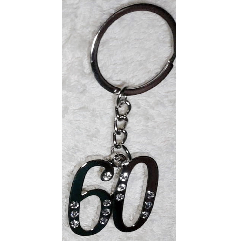 Trade Shop - 12 Portachiavi Porta Chiave Con Numero 60 Bomboniere Confetti Per Compleanno -