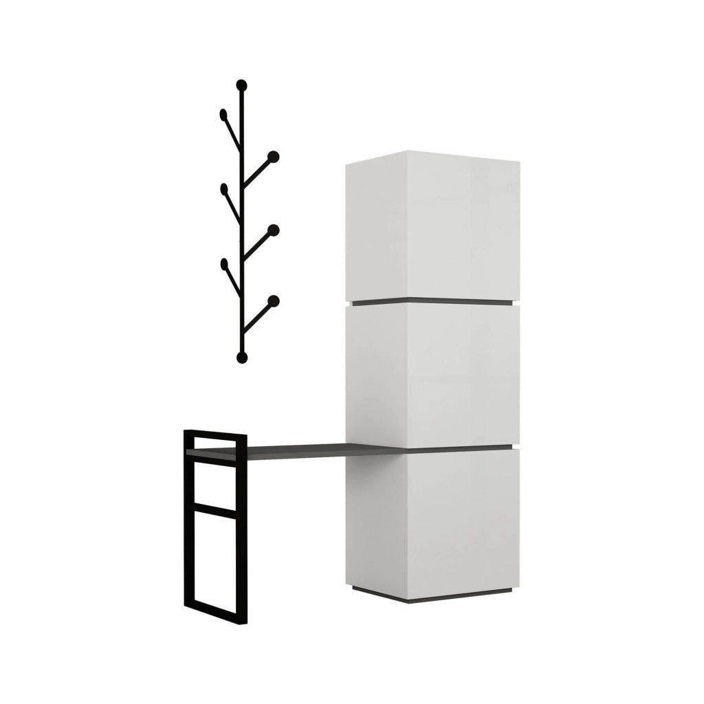 Mobile Portascarpe Akoni, Scarpiera 12 Paia, 109x39x149h cm Bianco