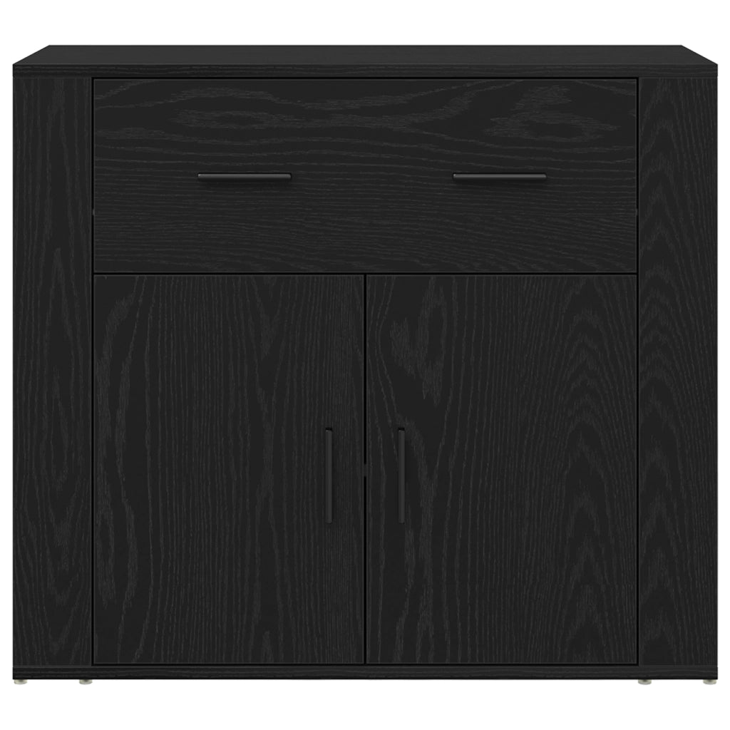 Sideboards 3 pz Rovere Nero Legno Ingegnerizzato