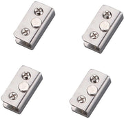 Magnetico per Porta in Vetro - 4 Pezzi - Antiscivolo - Acciaio Inossidabile - Morsetto Rettilineo - Per Vetro di 5-8 mm - Morsetto per Vetro