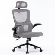 Sedia da Ufficio Ergonomica Grigio Rete Traspirante Supporto Lombare Poggiatesta