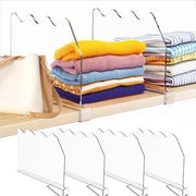 Divisori di pannelli acrilici - 4 pezzi - regolabili - organizzatore di abbigliamento - armadietto bagno armadietto cucina
