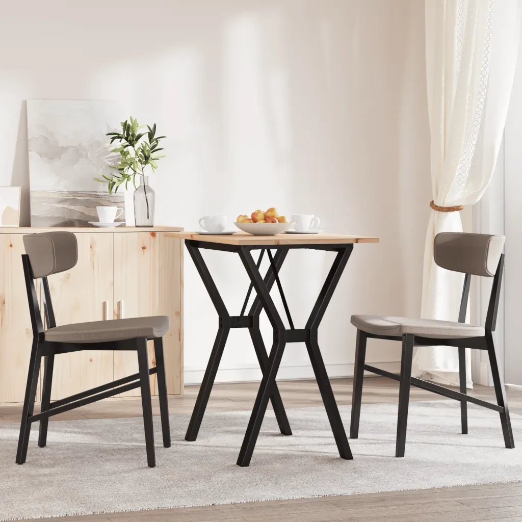 Tavolo da Pranzo Telaio a Y 80x50x75 cm Legno Pino e Acciaio