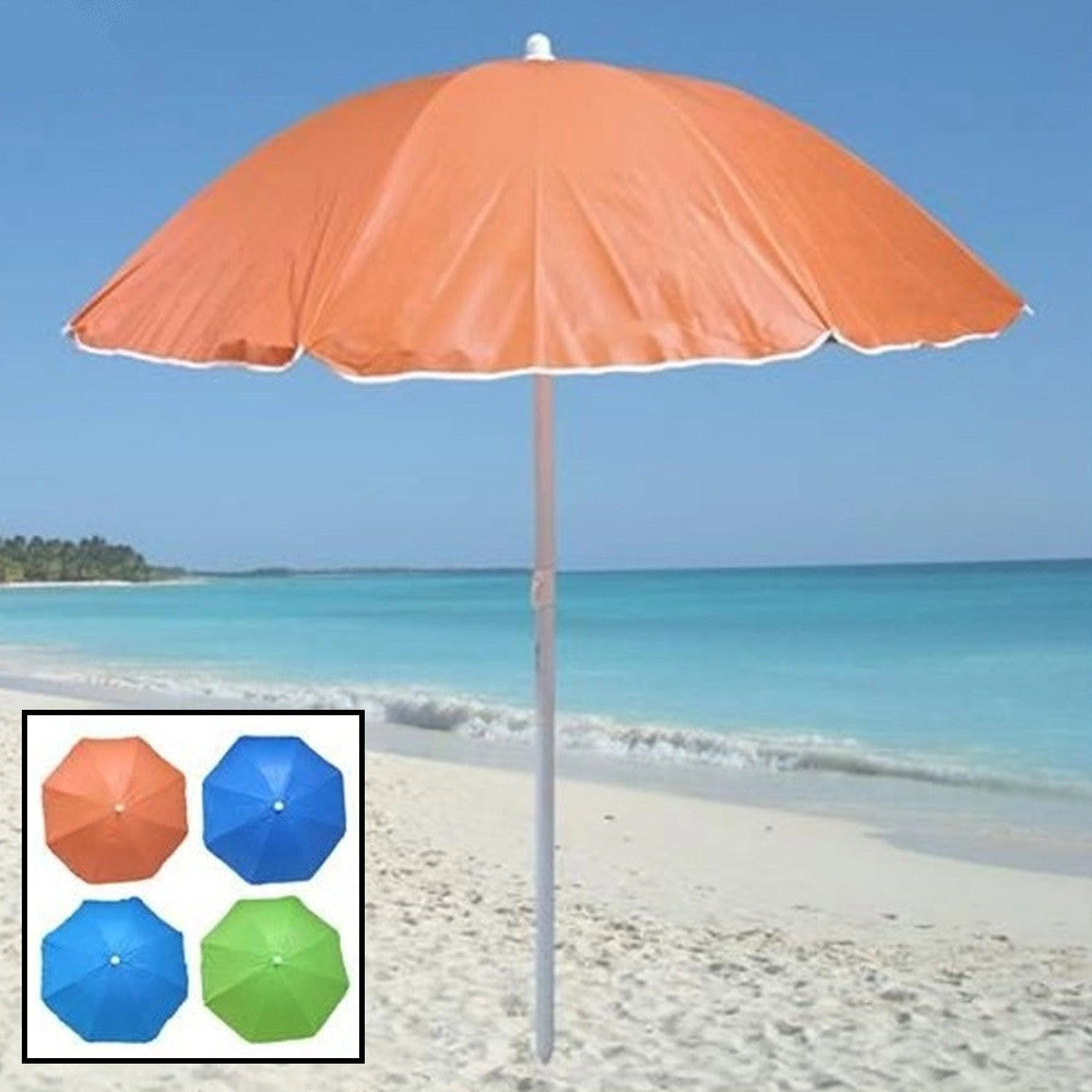 Trade Shop - Ombrellone Mare Spiaggia In Tnt ø151x180cm Con Snodo 8 Stecche Da 90cm 4 Colori 631942a -