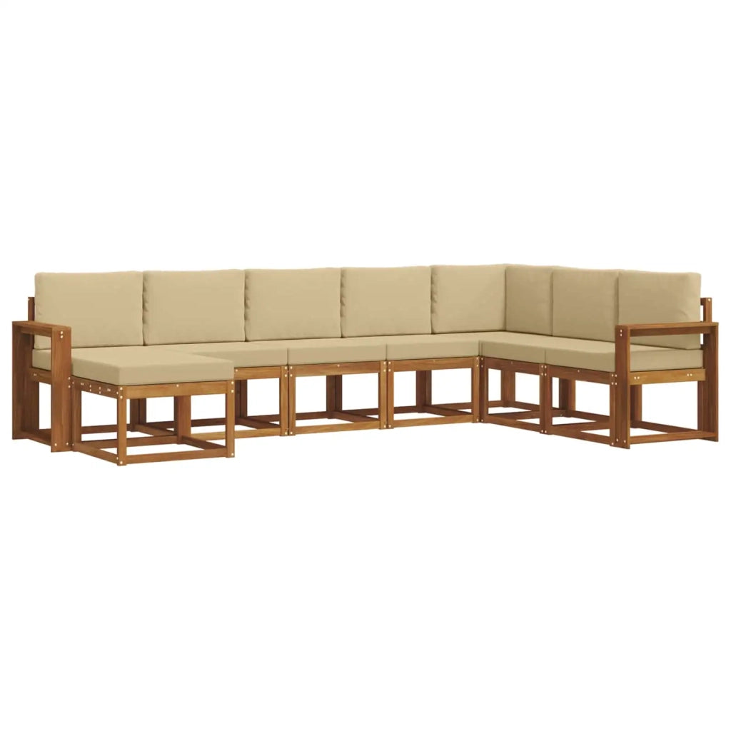 Set di divani da esterno 8 pz Naturale e Beige 3366821