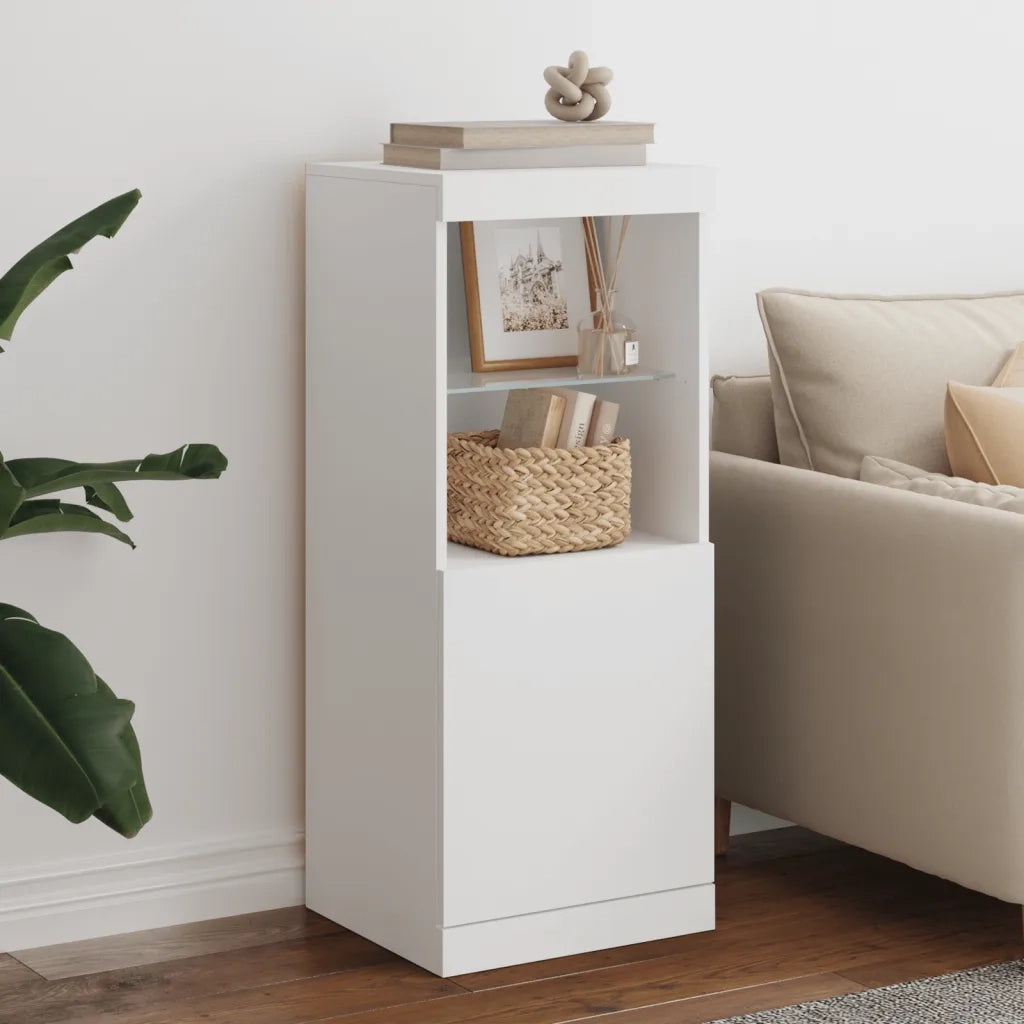 Credenza | Madia | Buffet da pranzo | Armadio da pranzo con Luci LED Bianca 41x37x100 cm