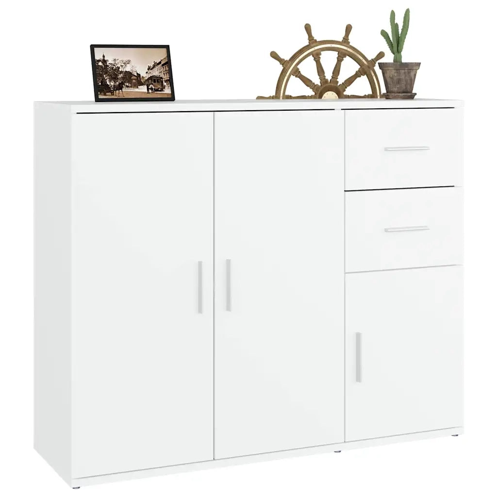Credenza | Madia | Buffet da pranzo | Armadio da pranzo Bianca 91x29,5x75 cm in Legno Multistrato