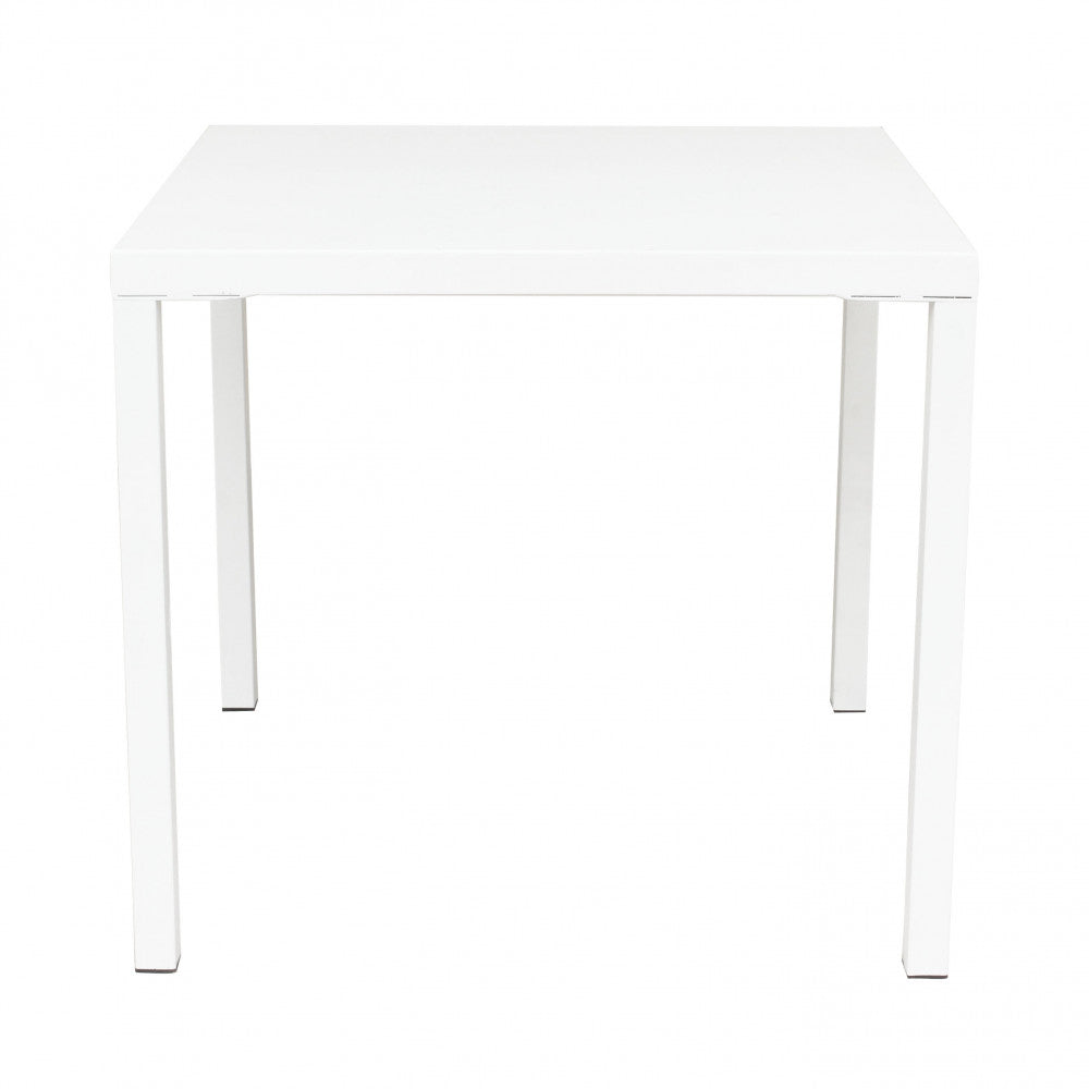 Tavolo Manchester Impilabile 80x80x73h cm in Acciaio Bianco