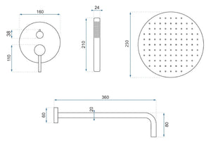 Set Doccia Da Incasso Rea Lungo Black + Box