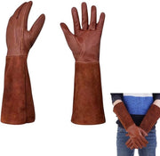 Manica da giardinaggio per donne/uomini - pelle di vitello resistentente alle spine - taglia e potatura rose/mirtillo - protezione lunga per il braccio, guanti da giardinaggio resistenti alle spine e taglienti con pelle lunga e pesante.