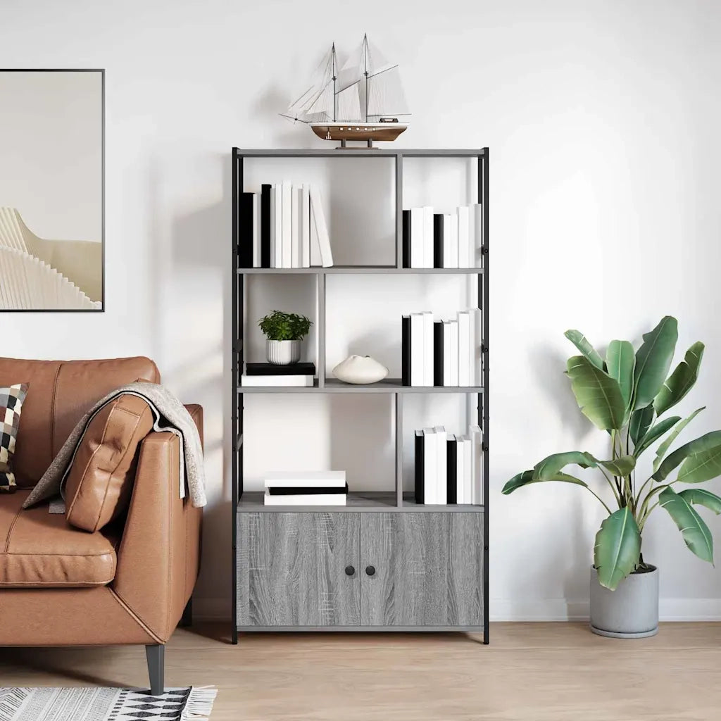 vidaXL Libreria Grigio sonoma 80 x 30 x 155.5 cm Legno multistrato