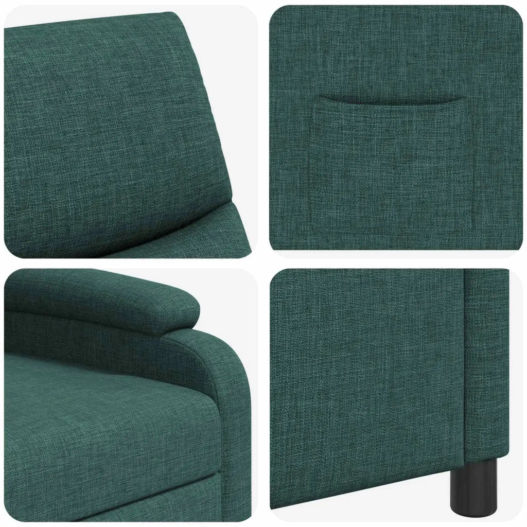 Divano Sedia-Poltrona reclinabile Verde Scuro Tessuto 609968