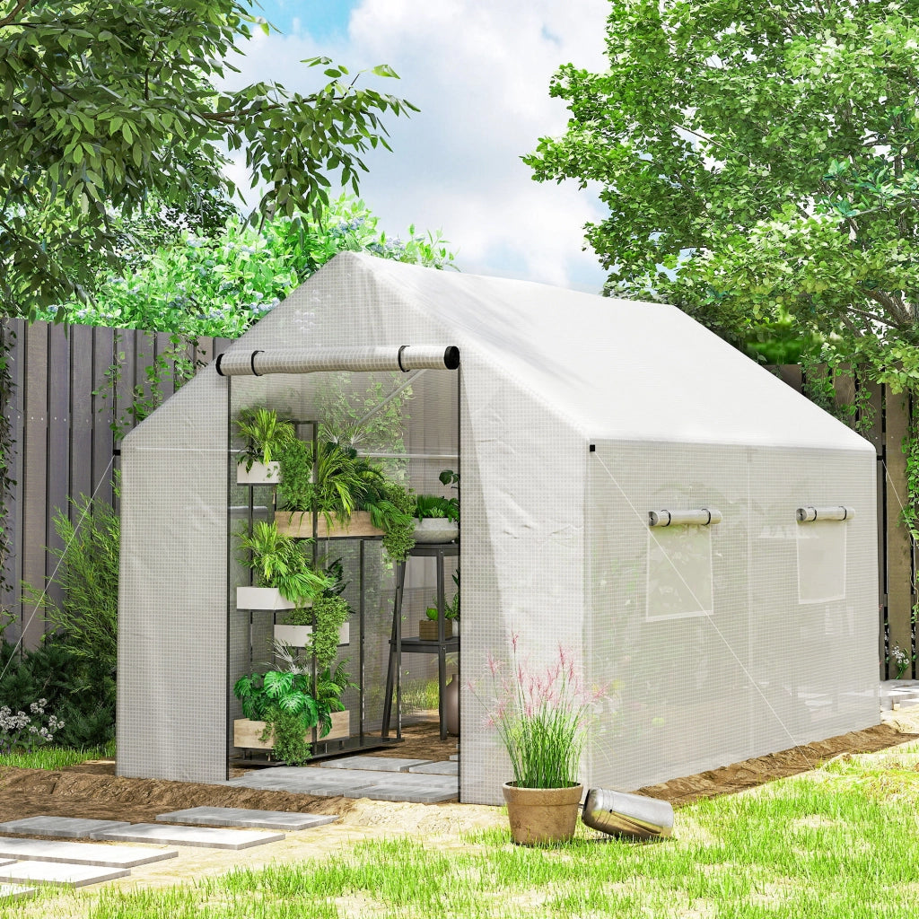 Serra da Giardino 2x3x2 m ¨C zephmum ¨C Acciaio e PE, Bianco