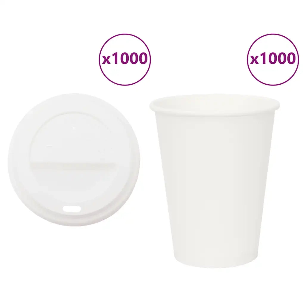 Tazze da CaffÃ¨ in Carta con Coperchi 1000 pz 12oz 300 ml