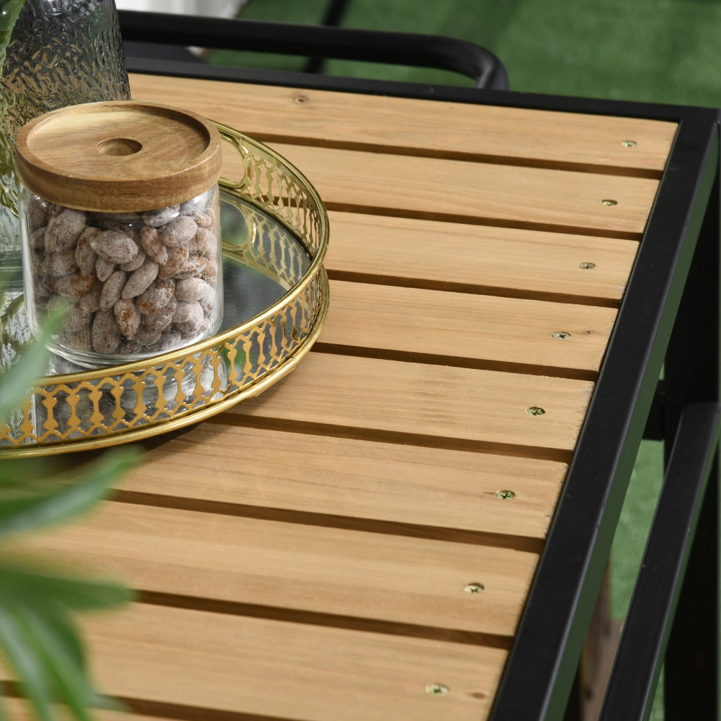 Carrello da giardino con ripiani e ganci ¨C zephmum ¨C 107x65x80 cm nero naturale