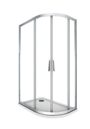 Box doccia 6 mm angolare curvo semicircolare profilo cromo reversibile H.190 80x120 sinistro piatto incluso