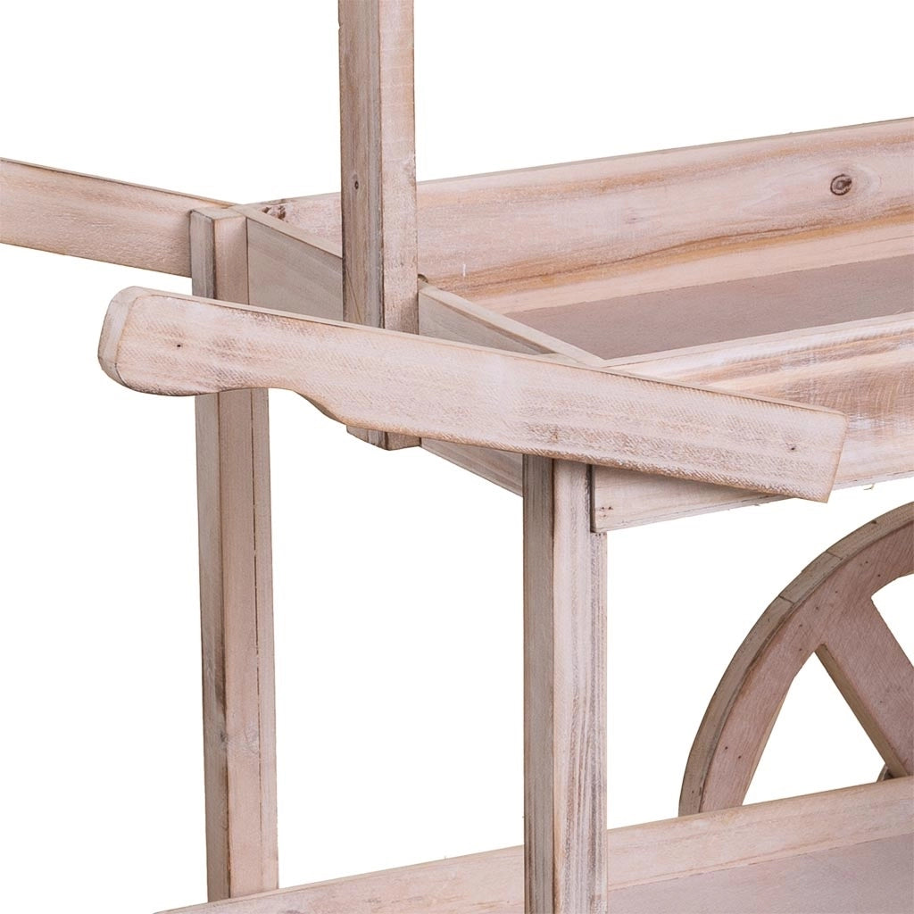 Carrello espositivo in legno bianco 95x51x128h