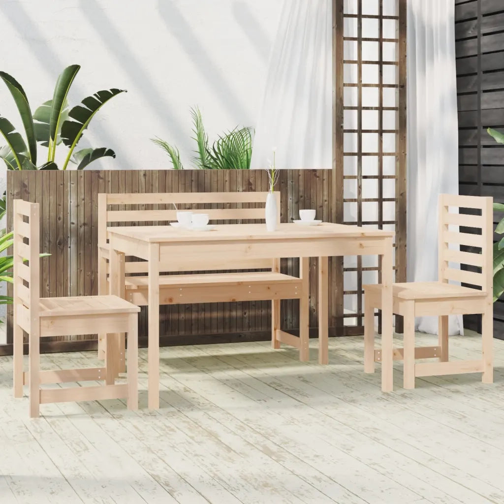 Set da Pranzo per Giardino 4 pz in Legno Massello di Pinocod mxl 76266