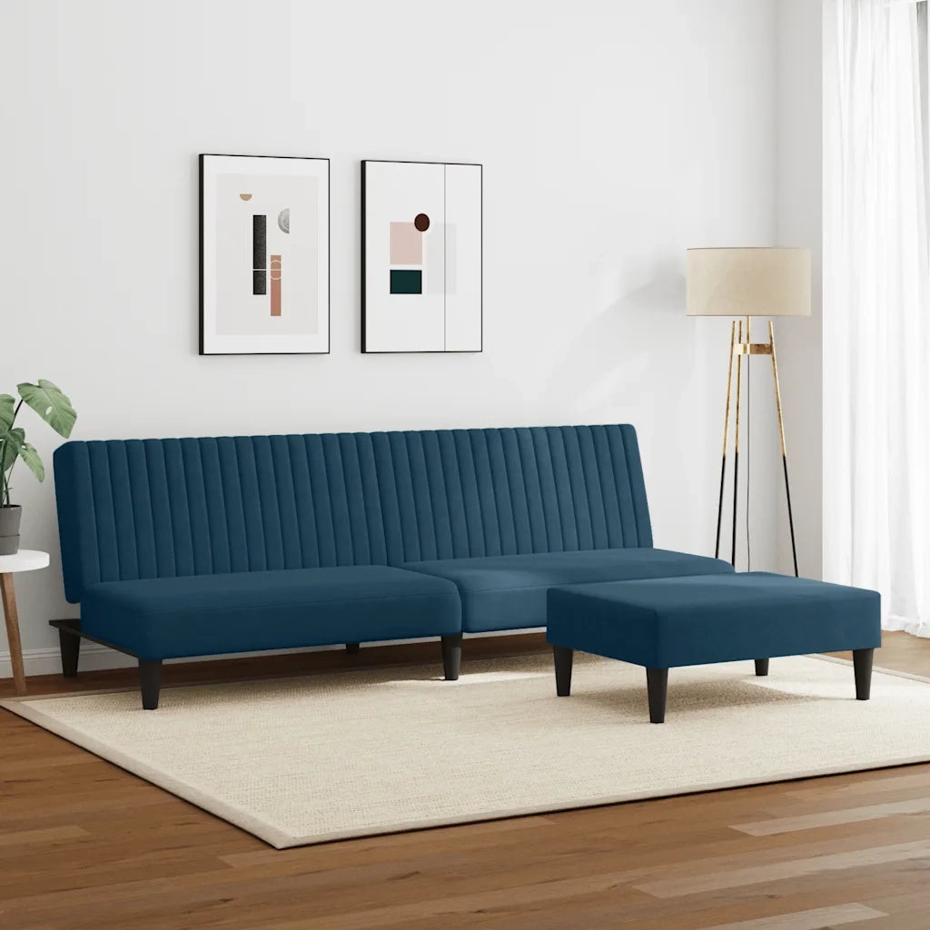 Set di Divani 2 pz Blu in Velluto