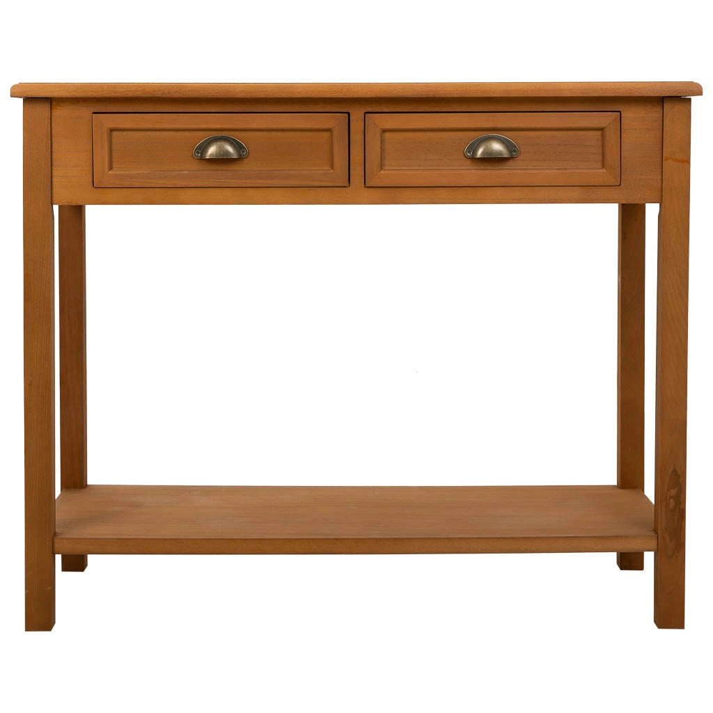 Mobile da ingresso in legno con 2 cassetti e 1 ripiano marrone 100x40x78