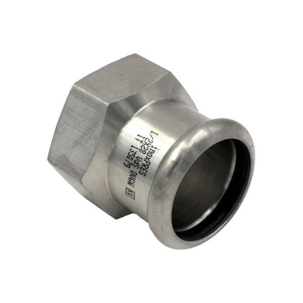 RACCORDO DRITTO A PRESSARE FEMMINA FEMMINA IN ACCIAIO INOX SERIE INOXPRES UNIKO - 1Xø35  - RMR