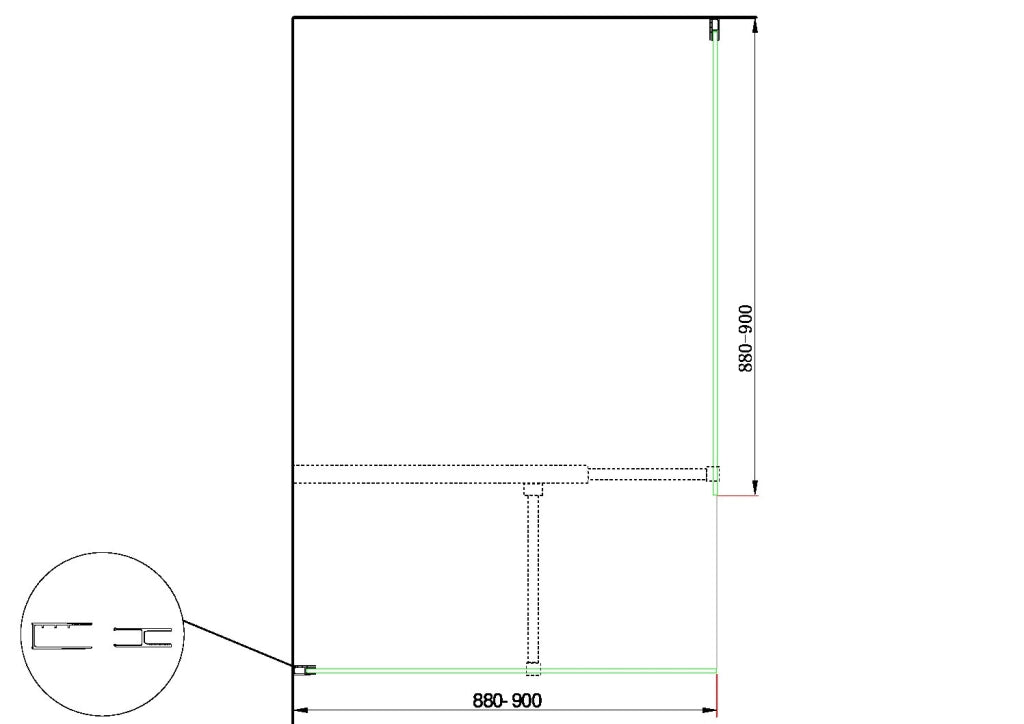 Doppia Parete Doccia Walk-in Con Braccio Di Sostegno Superiore a T Vetro 8 mm Reversibile 88-90 x 88-90 H 200 cm