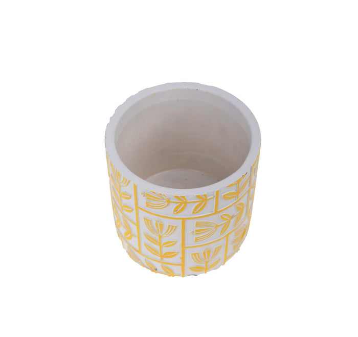 Set 2 Contenitori Decorativo Disegno Rilievo Ø 175 H 16 cm