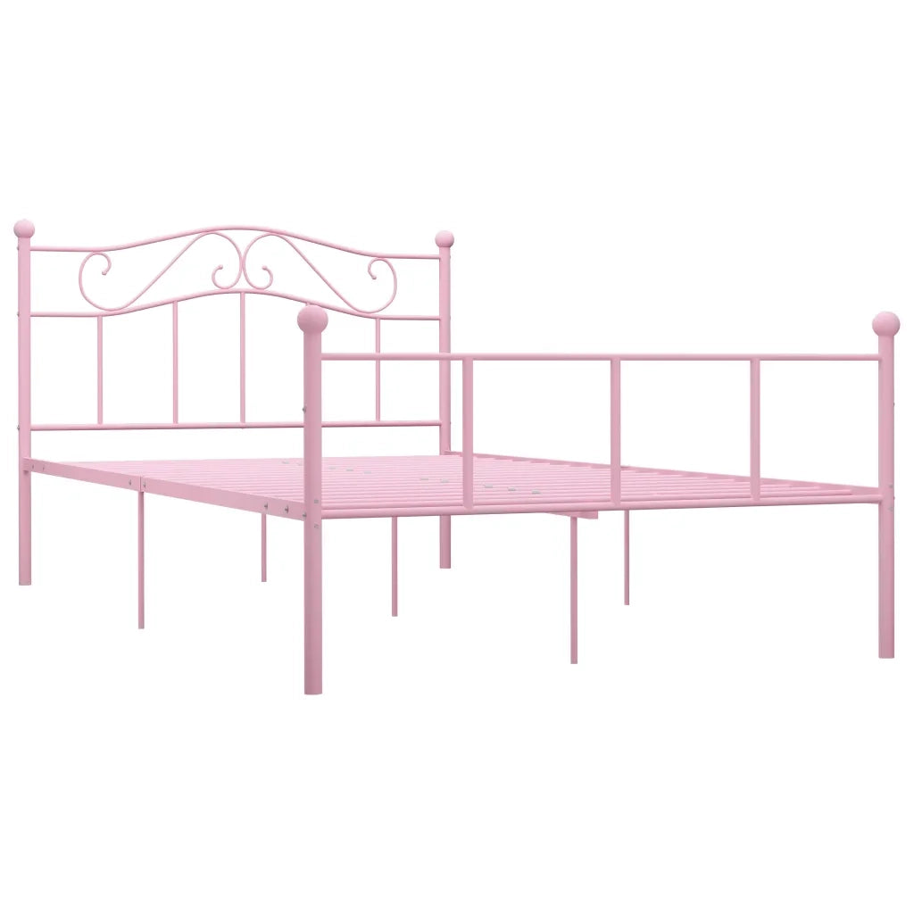 Giroletto-Struttura Letto Rosa in Metallo 160x200 cm