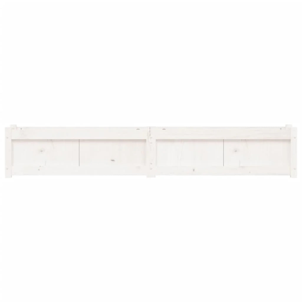 Vassoio per fioriera aiuola rialzata piante fiori terrazza giardino 180 x 31 x 31 cm legno di pino massiccio bianco 02_0037471